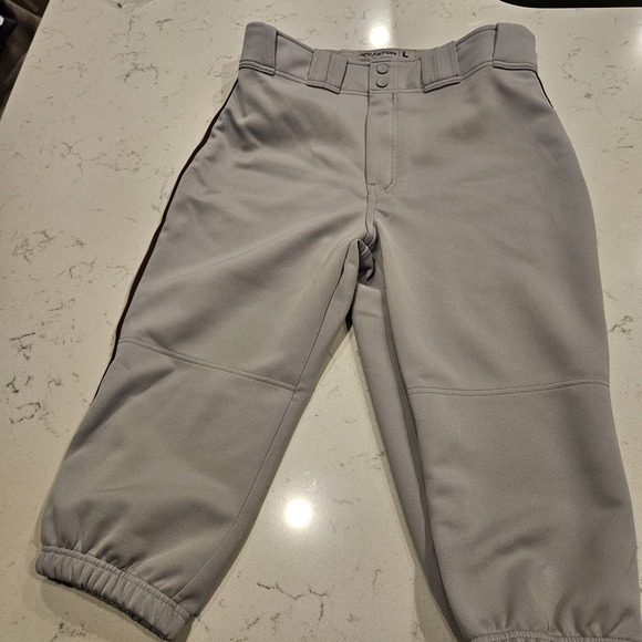 Easton Baseball Pants Mens Large Gray & Maroon Adult 30x20 - Picture 1 of 7